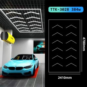 Hexagon (TTK-3028) 384w Tuning Atölye LED aydınlatma tavan ve duvar için. Araç bakım ışıkları, garaj detaylandırma aydınlatma çözümleri 01