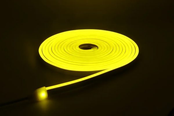 Neon LED şerit 5metre (Sarı) LED zincir bandı hortum esnek dekoratif aydınlatma ışık 12V 10W (1. Gen.) 01