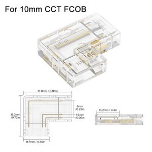 4 adet şeffaf L şekli kapak konnektörleri 2pin 8mm/10mm DIM 3pin 4pin 10mm CCT/RGB/FCOB/FOB/COB LED şerit işıklar lehimsiz bağlantı 09