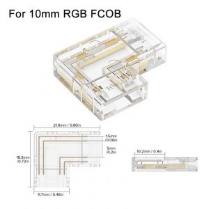 4 adet şeffaf L şekli kapak konnektörleri 2pin 8mm/10mm DIM 3pin 4pin 10mm CCT/RGB/FCOB/FOB/COB LED şerit işıklar lehimsiz bağlantı 10